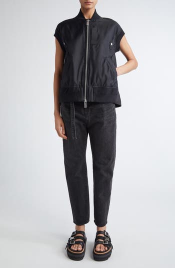 Sacai Nylon Twill Short Sleeve Bomber Jacket | Nordstrom