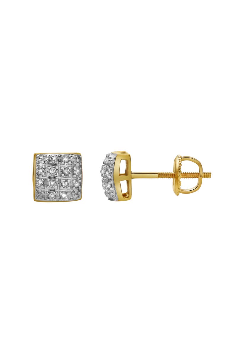 LuvMyJewelry Echo 10K Yellow Gold Cluster Diamond Unisex Earrings - 0.15 Cts, Main, color, 10K Yellow Gold