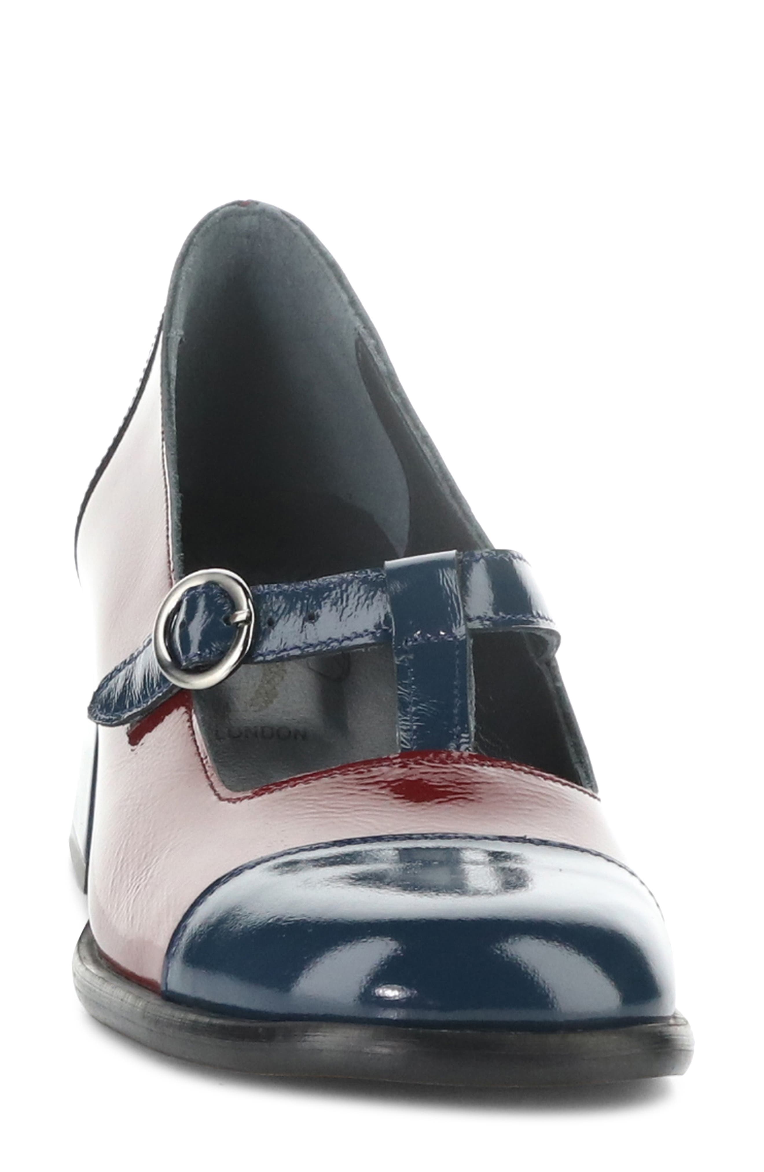 Fly London Solf T-Strap Pump, Alternate, color, 002 Navy/ Int Rust