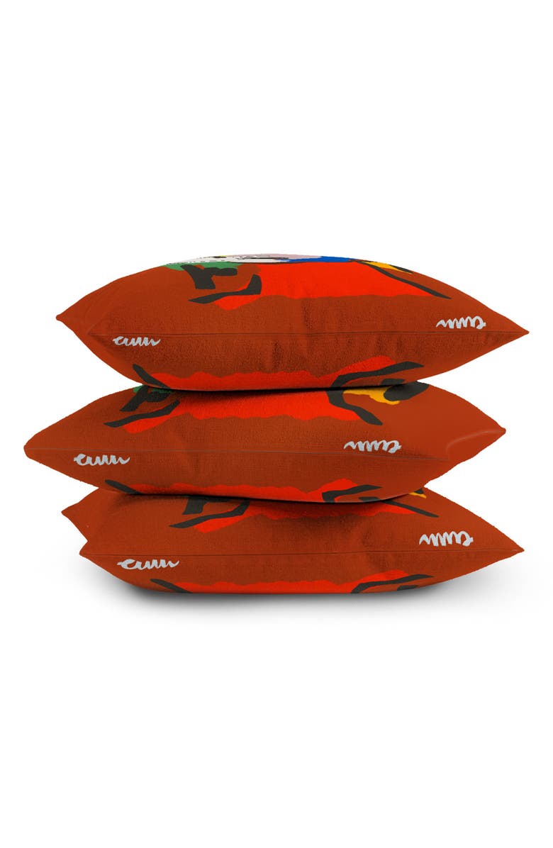 Deny Designs Helene in Red Modern Female Accent Pillow, Alternate, color, 