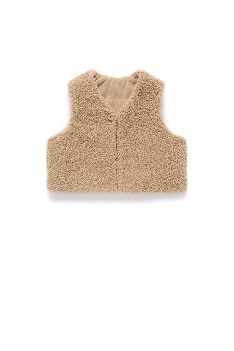 Shearling Reversible Vest, Main, color, Mushroom