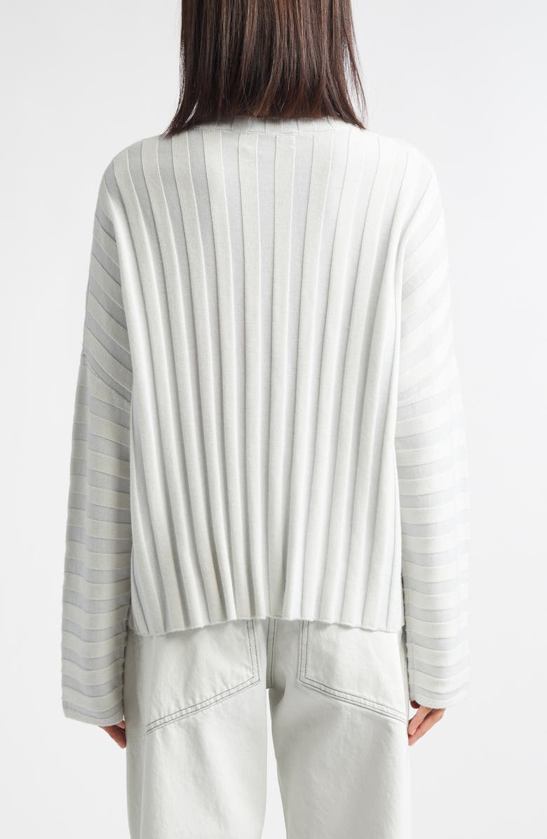 Eckhaus Latta Keyboard Stripe Merino Wool Sweater, Alternate, color, Snow