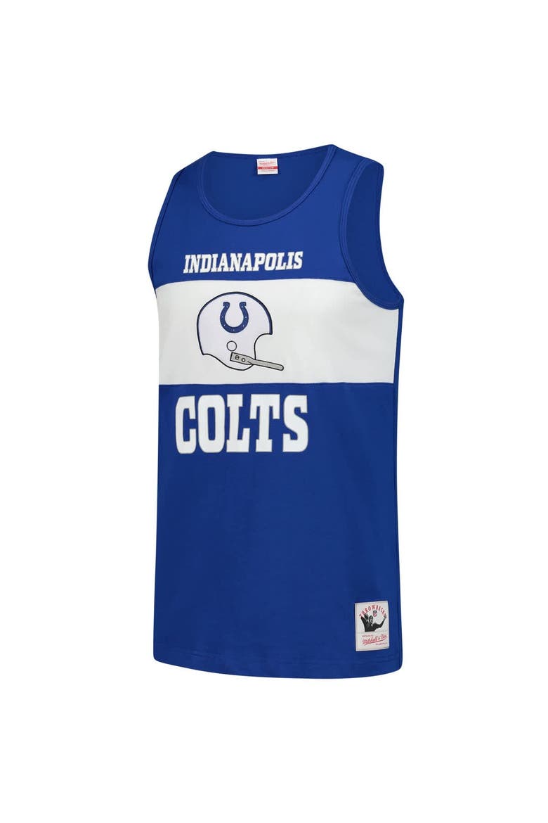 Men's Mitchell & Ness Royal Indianapolis Colts Retro Colorblock Tank Top, Alternate, color, Royal