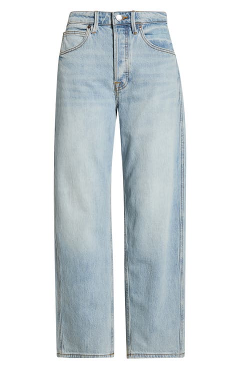 High Waist Ankle Barrel Jeans