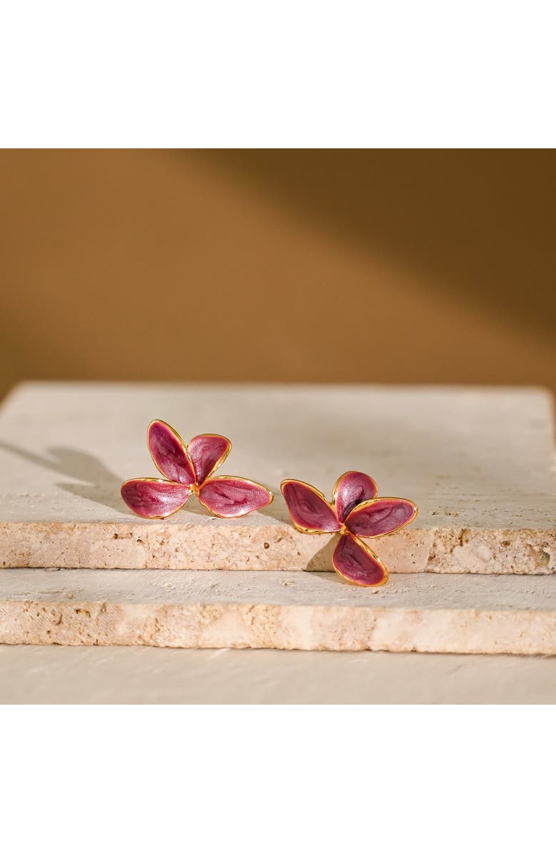 Starfish Project Poised Petal Earrings in Plum, Alternate, color, Purple