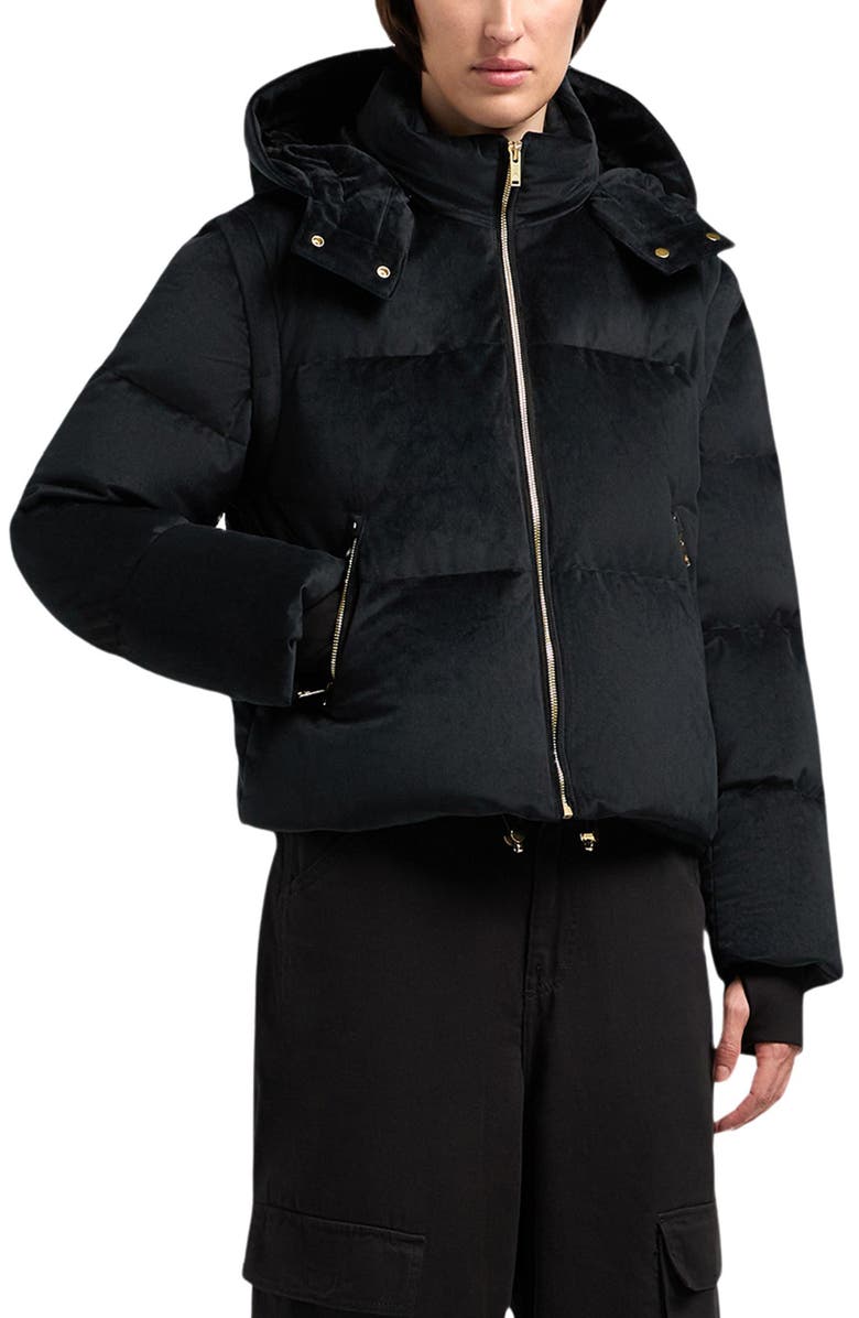 Moose Knuckles Misti Water & Wind Resistant 800 Fill Power Down Convertible Velour Jacket, Main, color, 