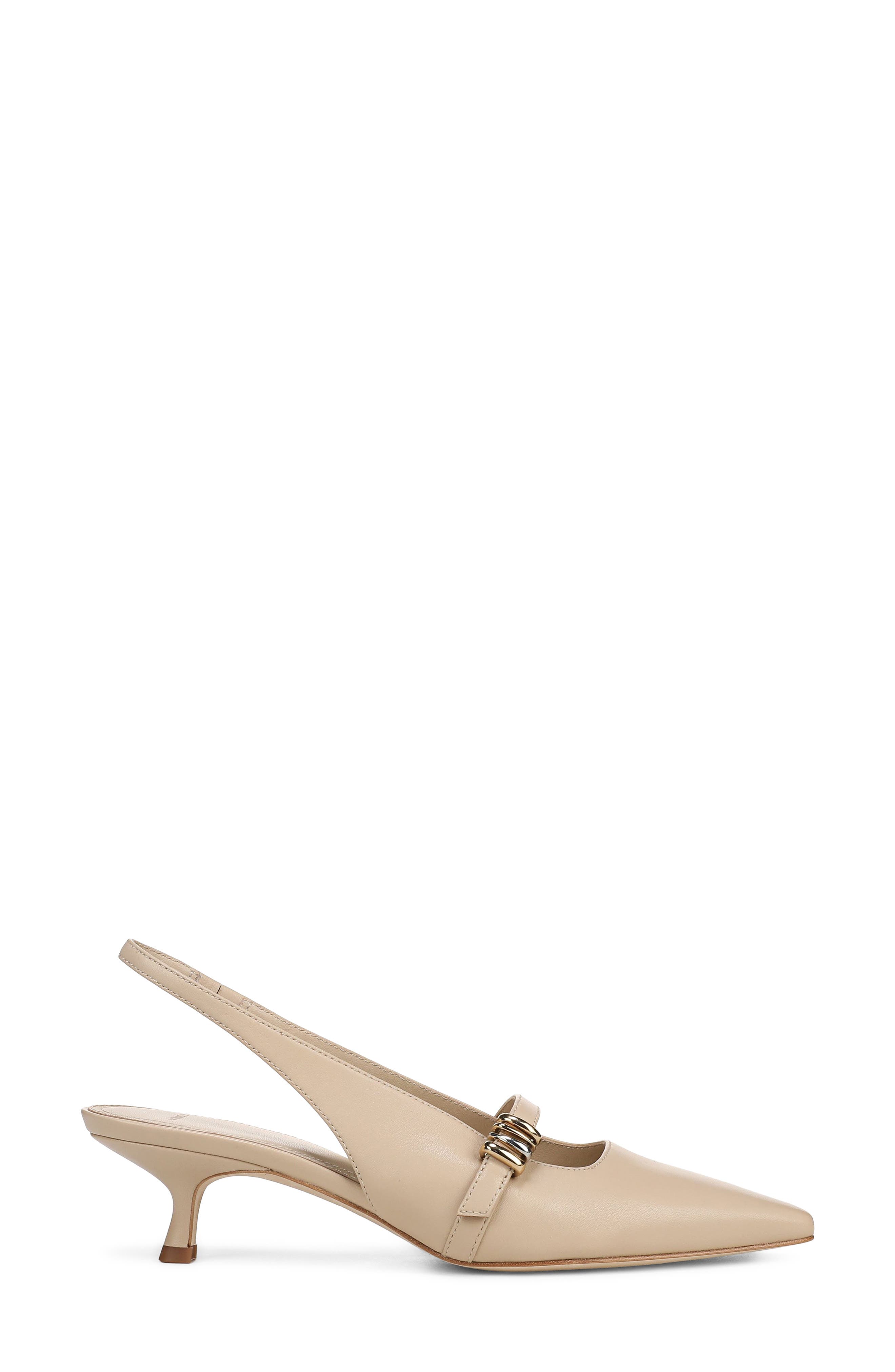 Sonya Kitten Heel Pointed Toe Slingback Sandal, Alternate, color, BIRCH SAND