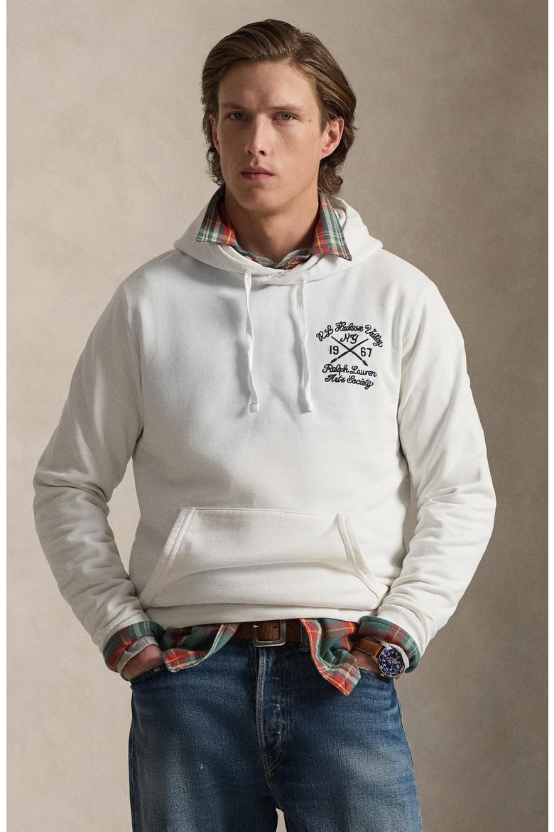 Arts Society Embroidered Cotton Fleece Hoodie, Alternate, color, DECKWASH WHITE