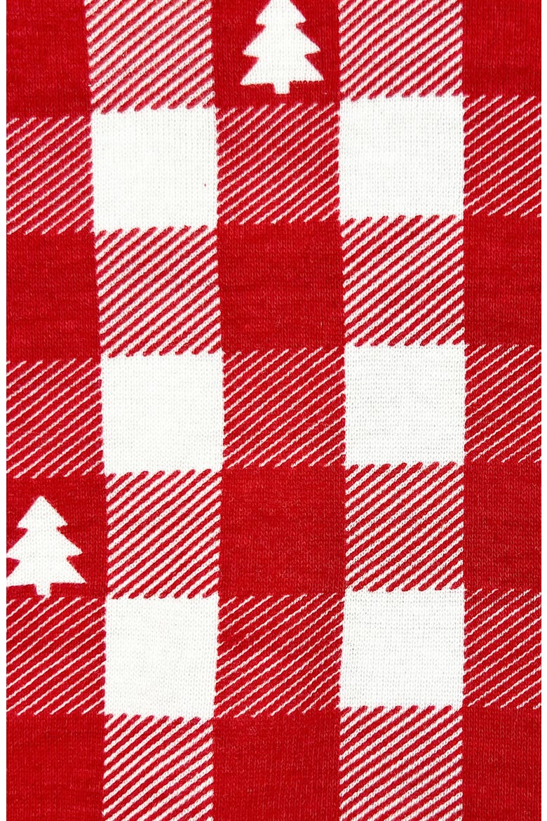 Kids' Zen Print Fitted Organic Cotton Two-Piece Pajamas, Alternate, color, CHECK OUT RED