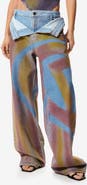 Desigual Fold Over Wide Leg Jeans