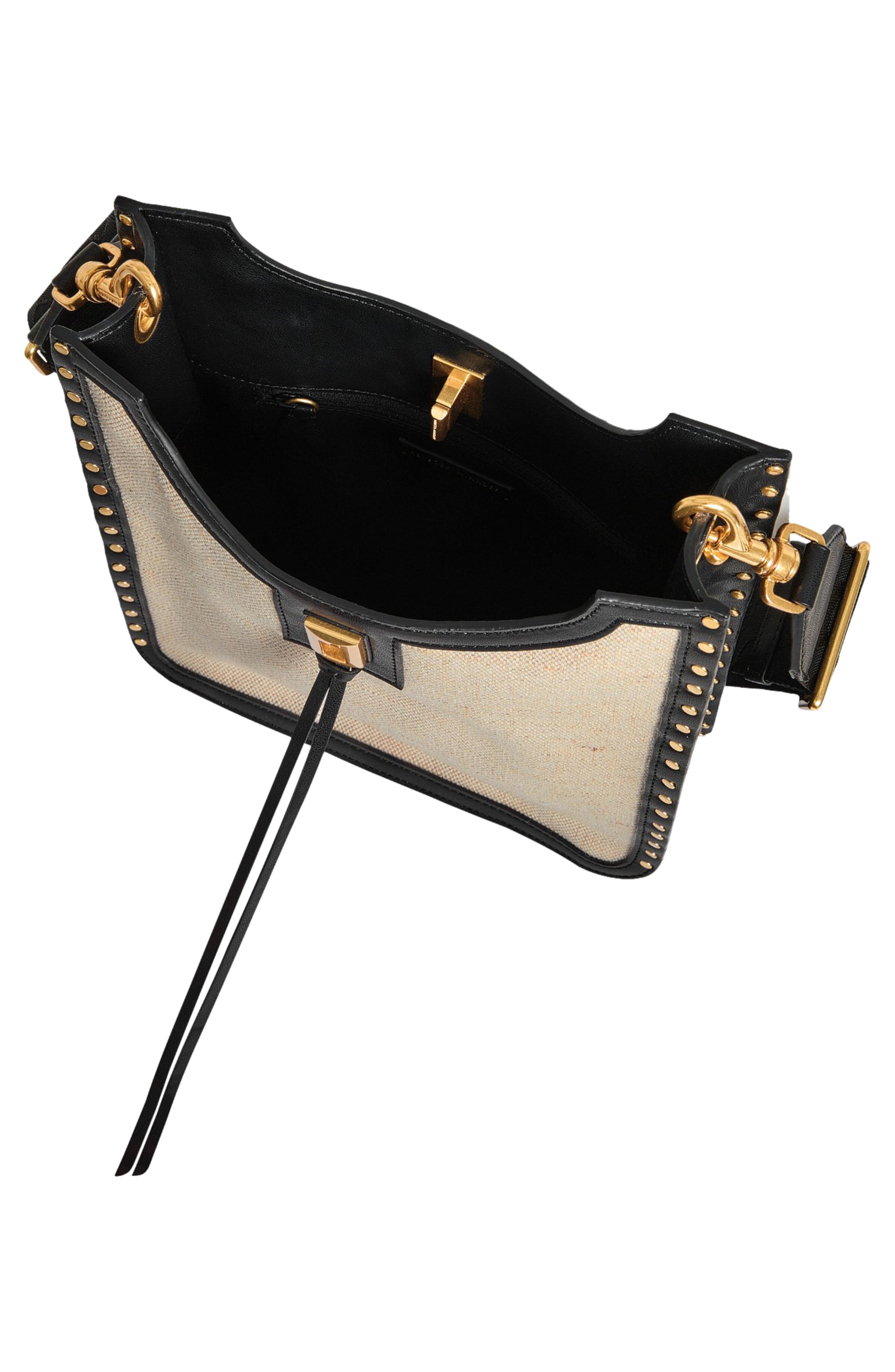 Rebecca Minkoff Medium Darren Surplus Feed Crossbody Bag, Alternate, color, Natural/ Black