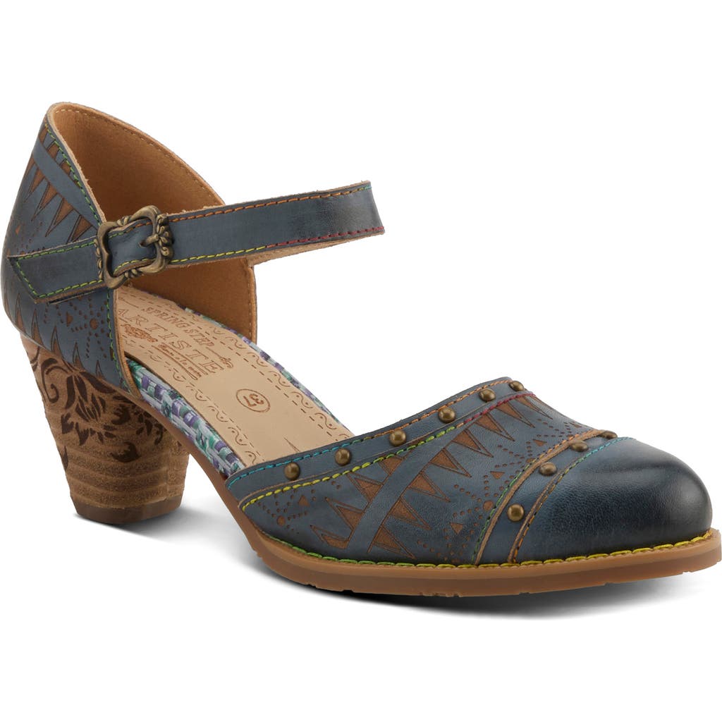 L'artiste By Spring Step Niobella Ankle Strap Pump In Navy