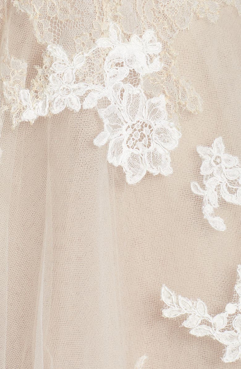 Monique Lhuillier Rachelle Long Sleeve Tulle Wedding Dress, Alternate, color, 