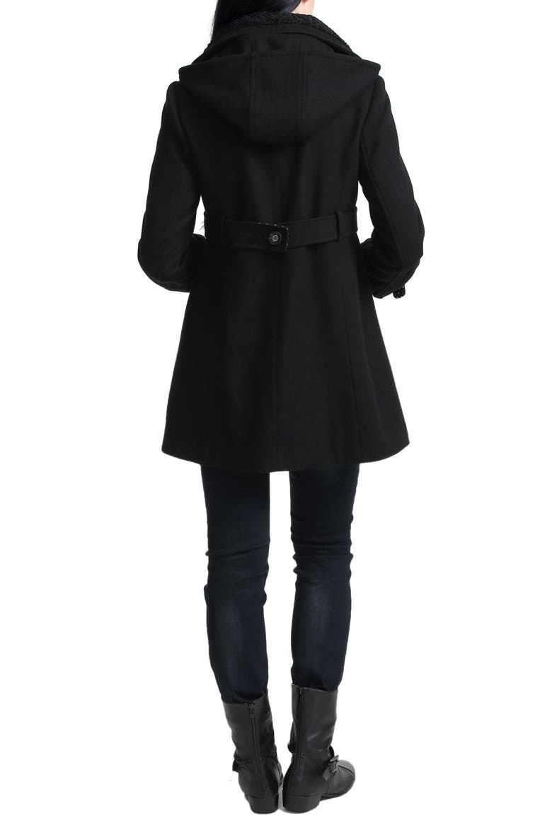 Olivia Wool Blend Maternity Coat, Alternate, color, BLACK