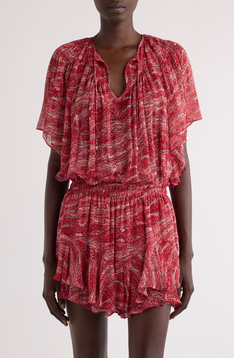 Isabel Marant Étoile Neslya Print Top, Main, color, Red