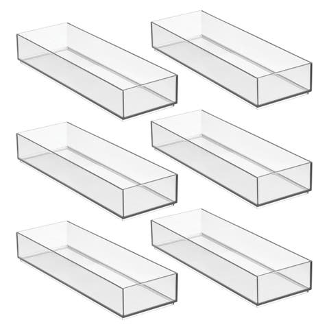 Plastic Makeup Drawer Organizer Tray - Set of 6 - Clear