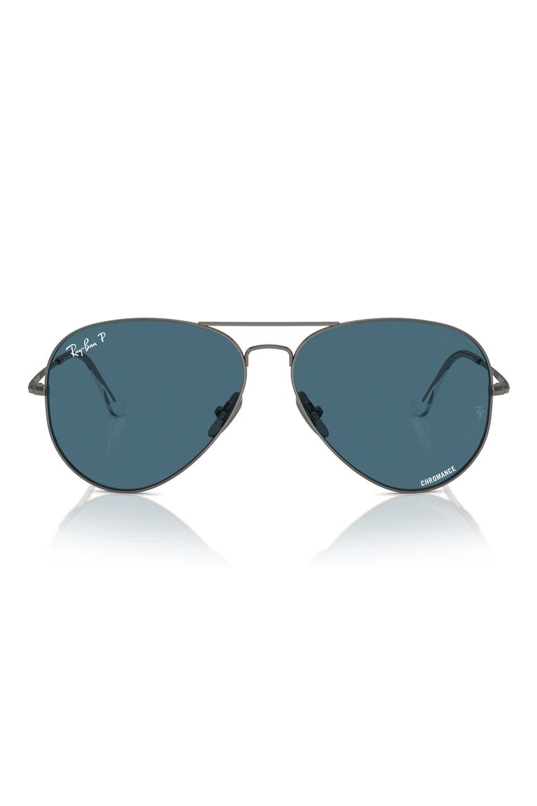 58mm Polarized Oversize Pilot Sunglasses, Alternate, color, POLAR BLUE