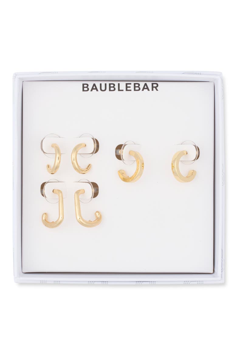 Golden Hour Set of 3 Assorted Hoop Earrings, Main, color, GOLD
