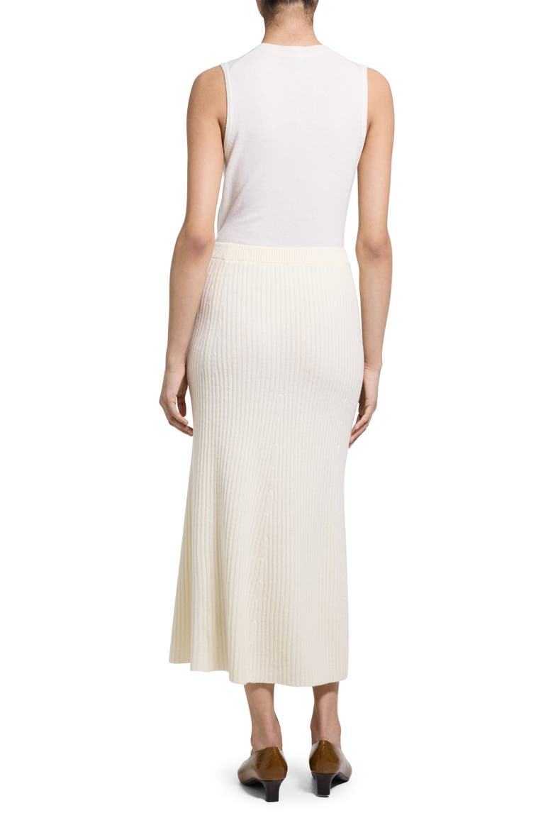 Felted Wool & Cashmere Rib Midi Skirt, Alternate, color, IVORY - C05