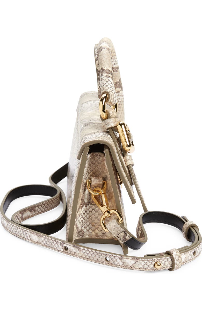 Jacquemus Le Chiquito Long Snake Embossed Leather Crossbody Bag, Alternate, color,