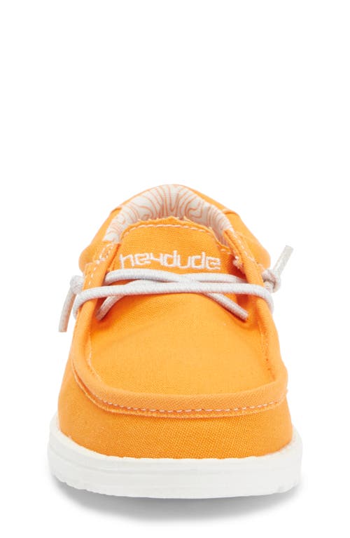 Hey Dude Kids' Wally Moc Toe Slip-on Sneaker In Orange