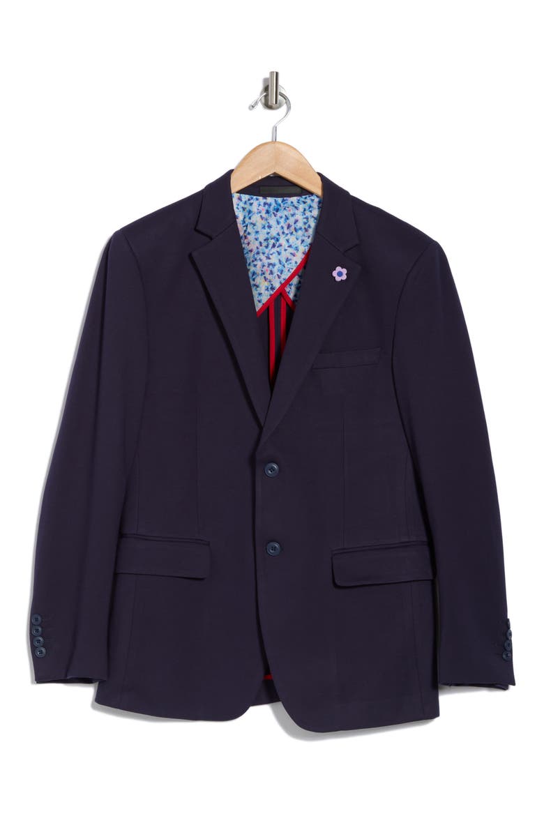 Slim Fit Two-Button Knit Fashion Blazer, Alternate, color, NAVY