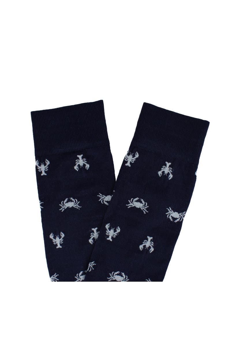Pattern Loster Trafalgar Day At The Beach Mid-Calf Crab & Lobster Dress Novelty Sock ...