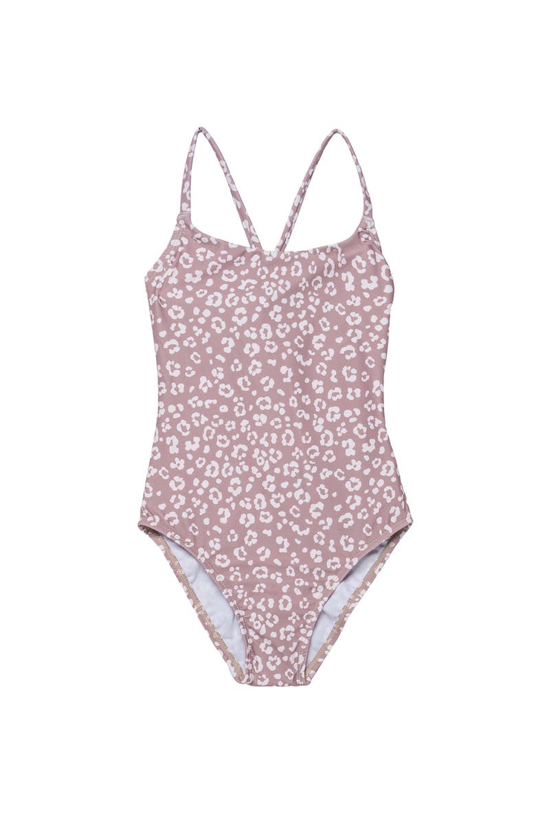 Gottex Kids Leopard Love Criss Cross Back Adjustable One Piece, Main, color, Cacao