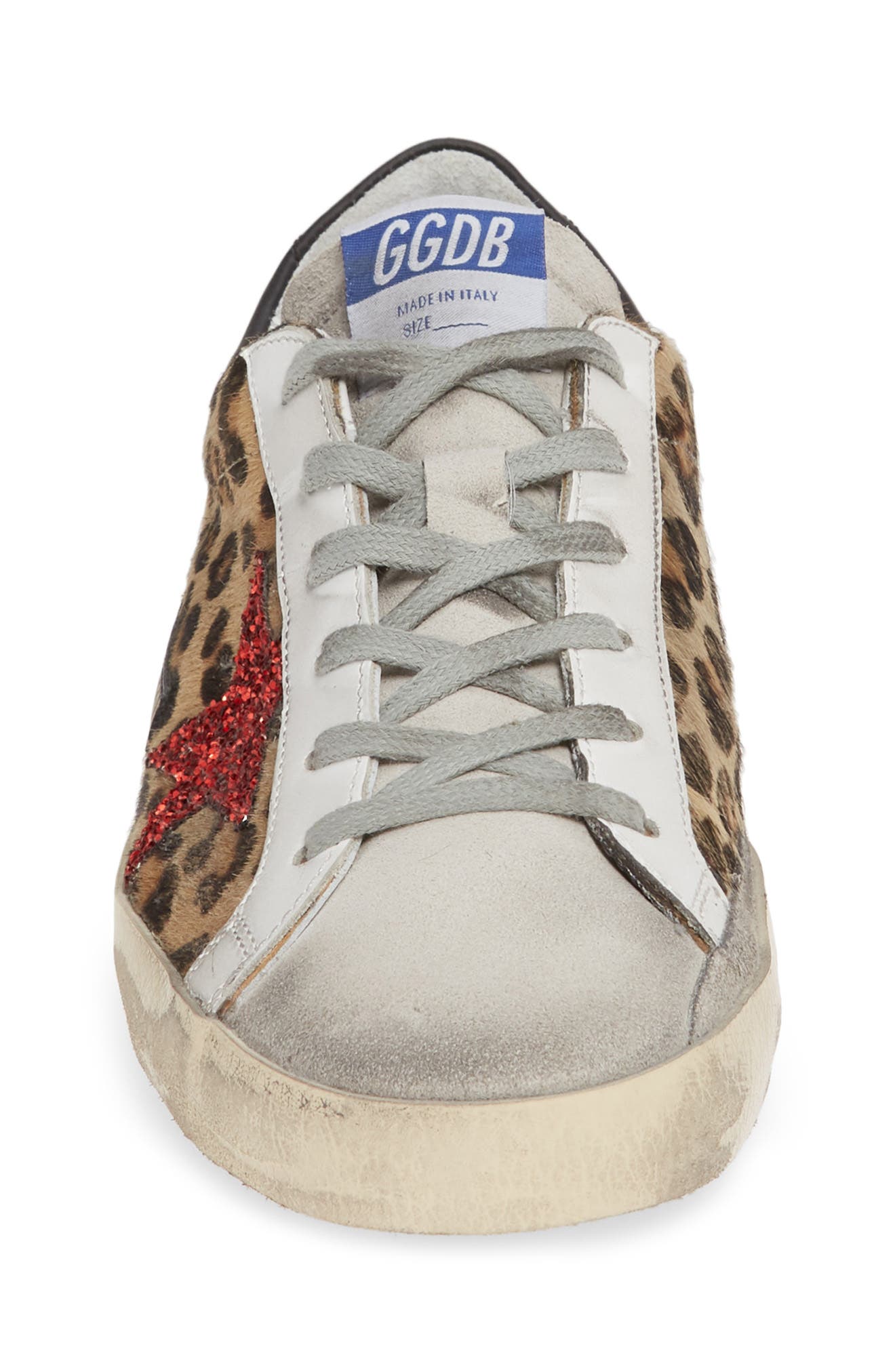 Golden Goose Glitter Star Genuine Calf Hair Sneaker, Alternate, color, 