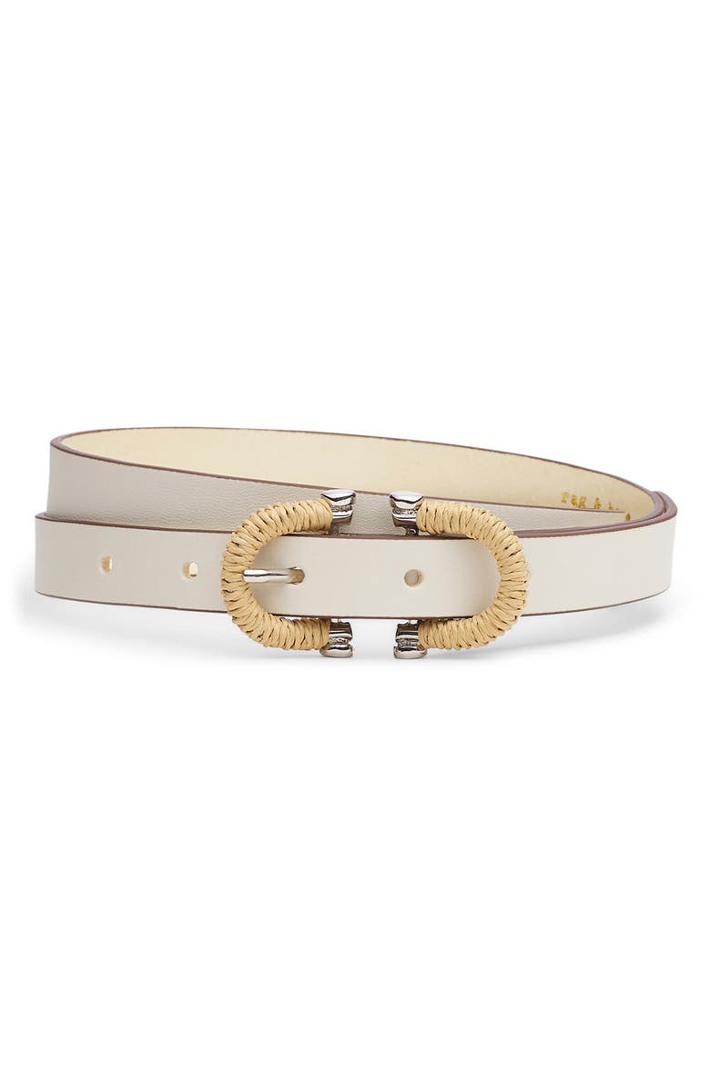 rag & bone Mia Leather Belt, Alternate, color, Antique White
