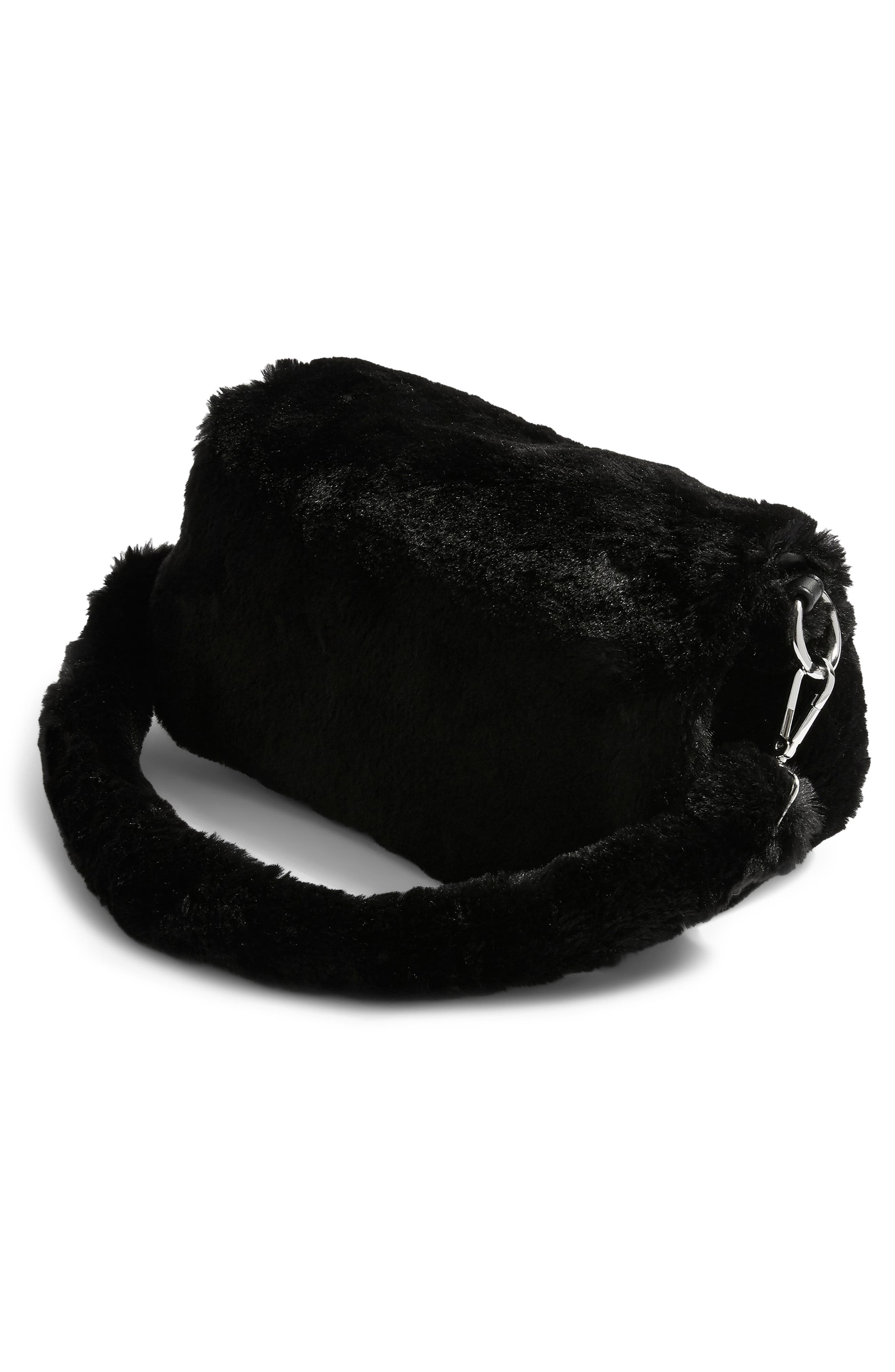 Topshop Cici Faux Fur Shoulder Bag, Alternate, color, 