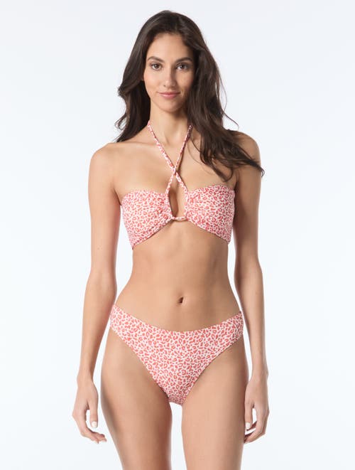 Vince Camuto Womens Leopard Print Bikini Top High Cut Bottoms In Pink
