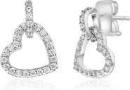 Donatello Gian Pave Open Heart Drop Earrings