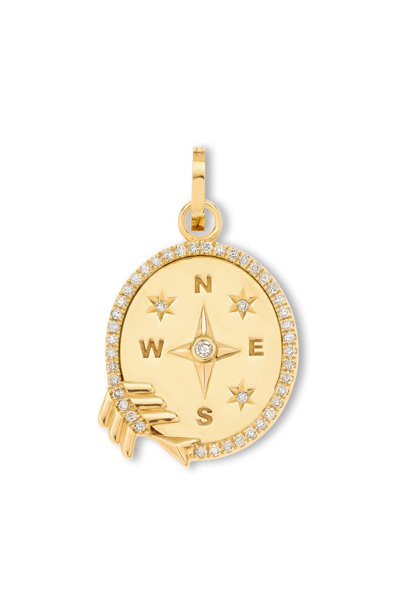 Adina Reyter Pavé Diamond Compass Pendant, Main, color, 14K Yellow Gold