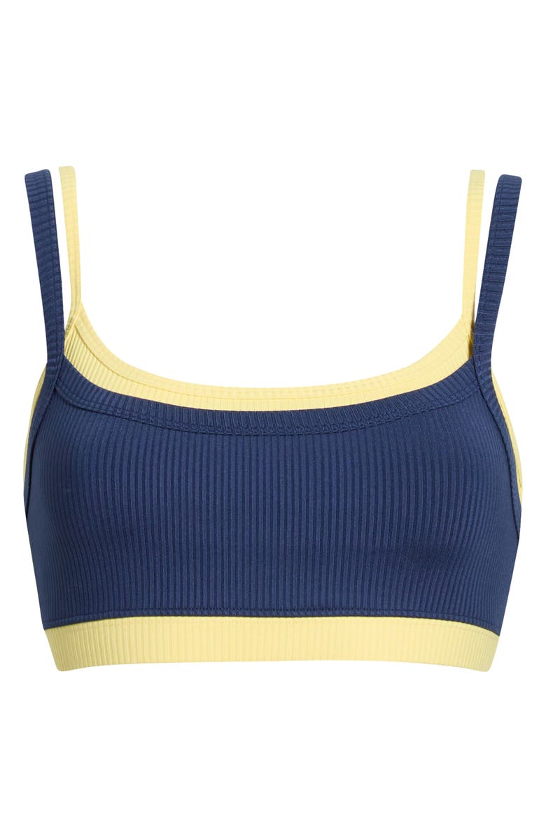 Year of Ours Layered Rib Sports Bra, Alternate, color, Midnite Popcorn