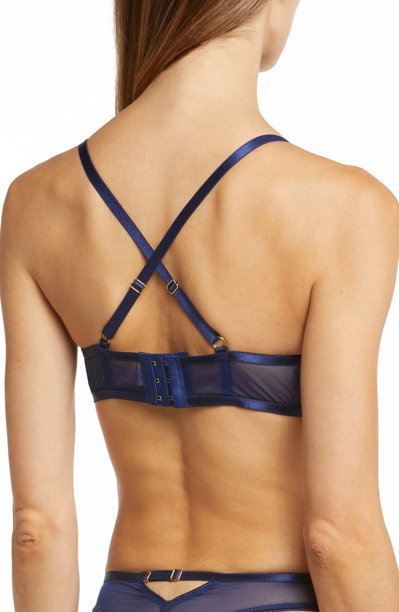 Oh La La Cheri Andie Lace Trim Mesh Underire Bra & Thong Set, Alternate, color, 