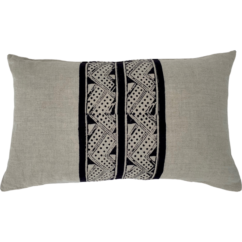Alamwar Mancala Charcoal Petit Lumbar Pillow Cover In Charcoal