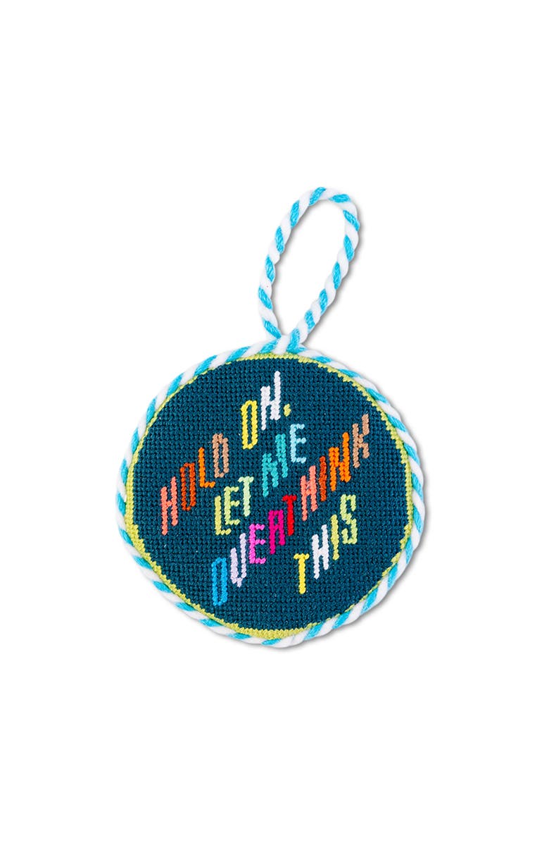 Furbish Needlepoint Ornament - Overthink, Main, color, Blue-Green
