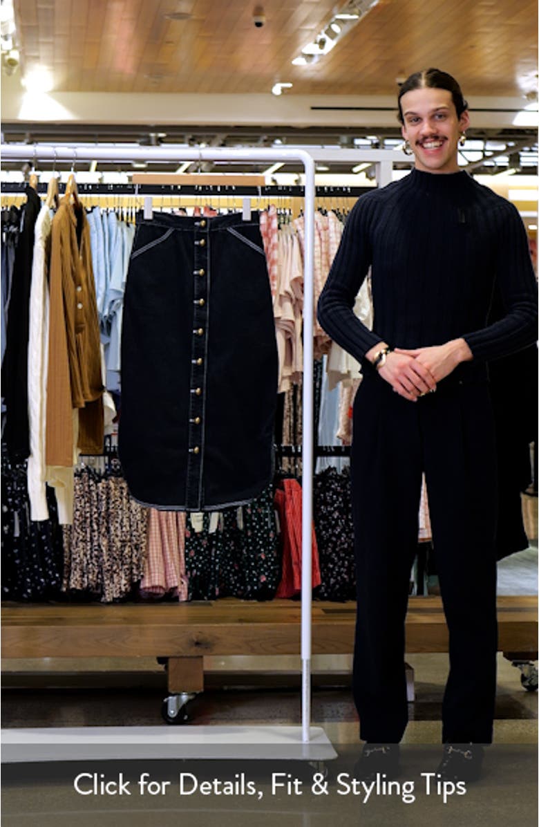 Apolline Button Front Midi Denim Skirt, sales video thumbnail