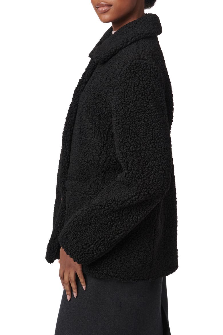 Cozy Faux Shearling Barn Jacket, Alternate, color, BLACK
