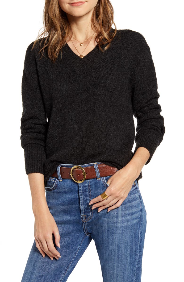 Treasure & Bond Cozy V-Neck Sweater, Main, color, 