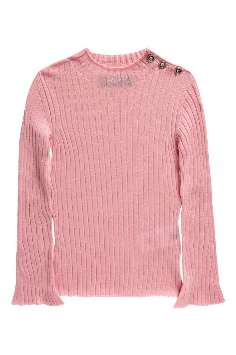 Kids' Rib Virgin Wool Sweater, Main, color, ROSE