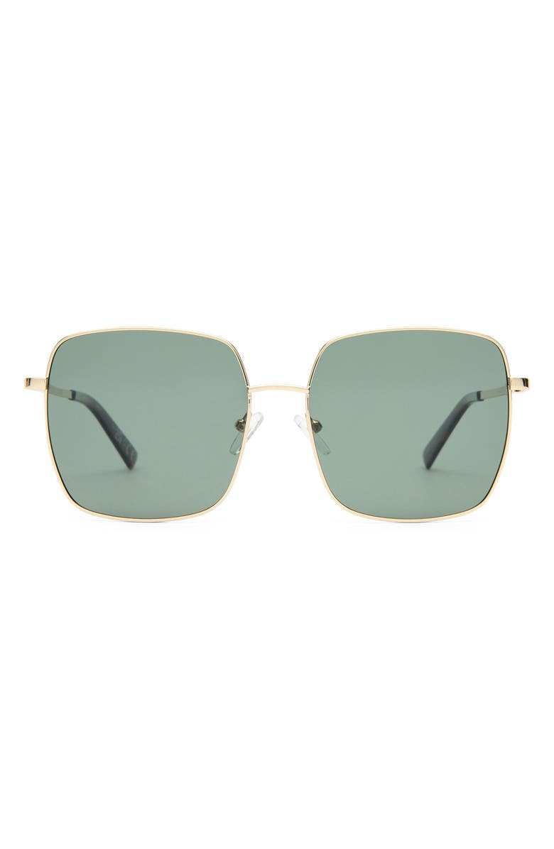 Le Specs The Cherished 58mm Polarized Square Sunglasses, Main, color, Gold