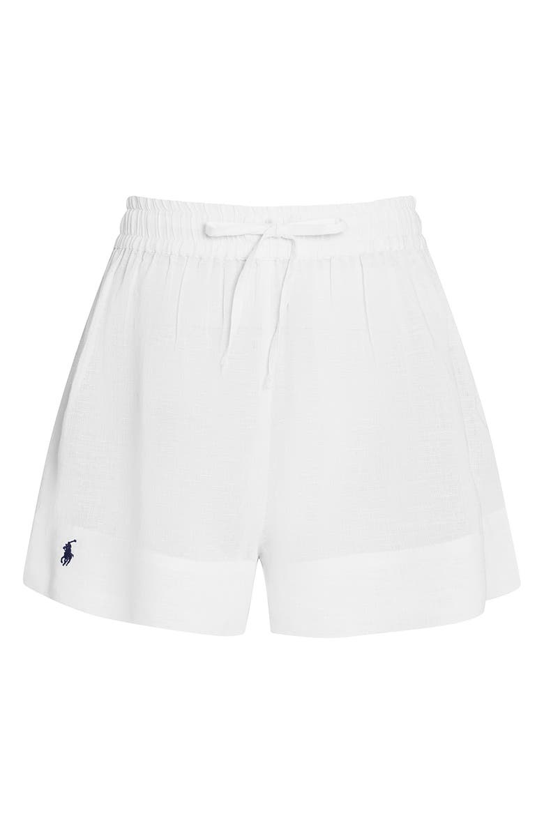 Polo Ralph Lauren Organic Cotton & Linen Cover-Up Drawstring Shorts, Alternate, color, 