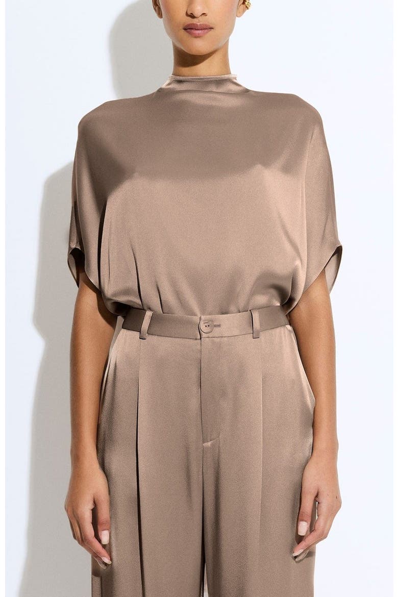 Satin Cape Tee, Main, color, Oat