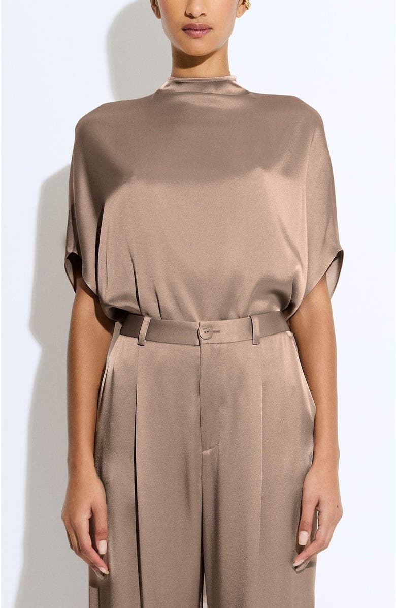 LAPOINTE Satin Cape Tee, Main, color, Oat
