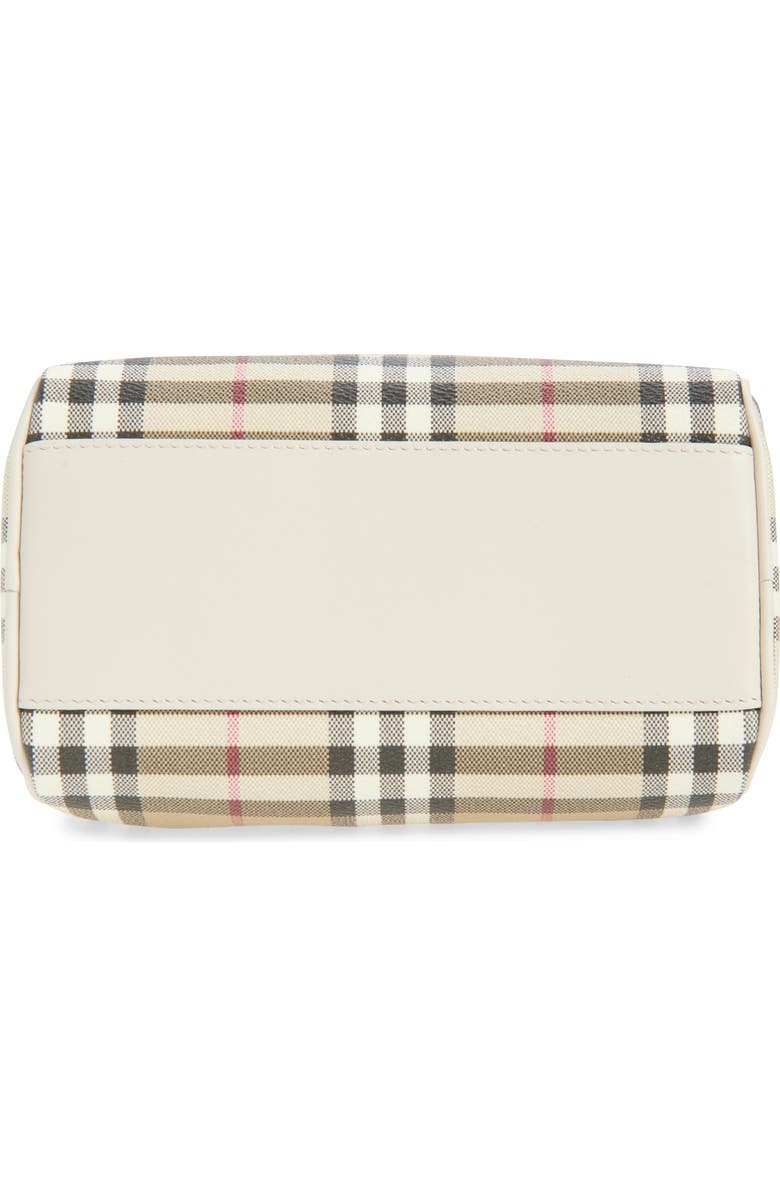 Burberry Mini Leather Bowling Bag, Alternate, color, Vintage Check/ Soap