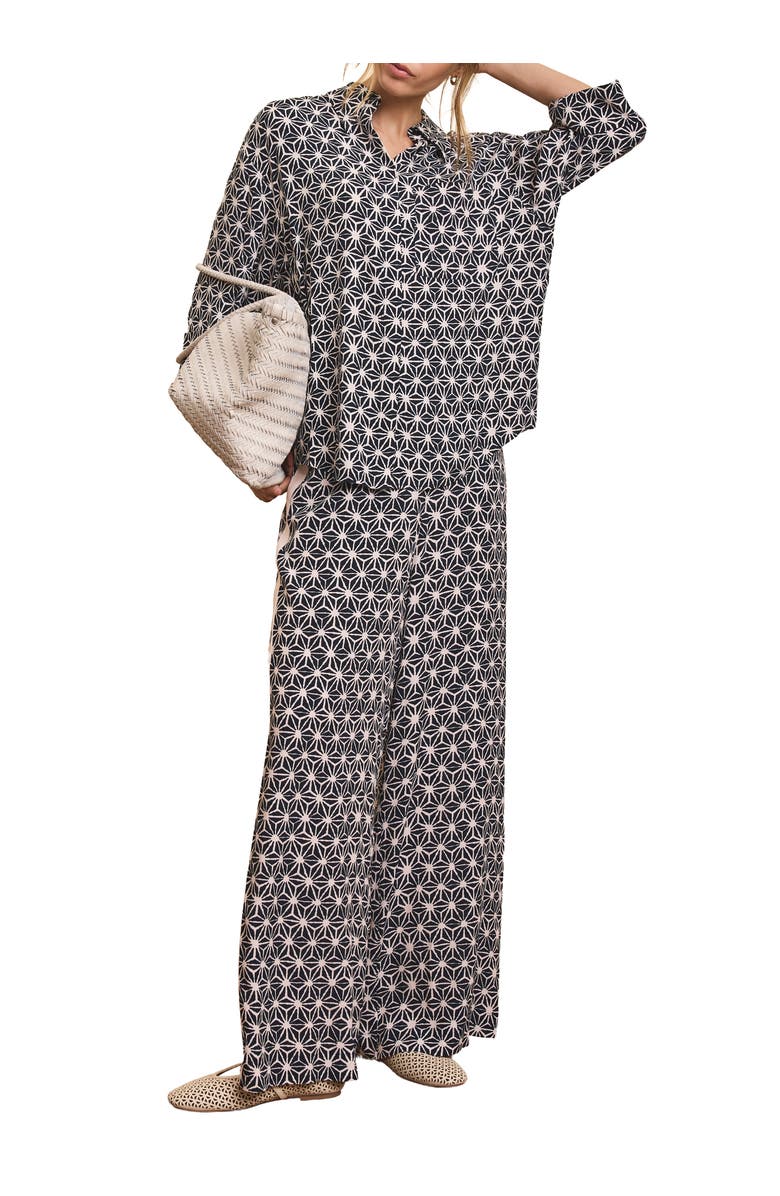 MINT VELVET Geometric Print Wide Trousers, Alternate, color, Blue