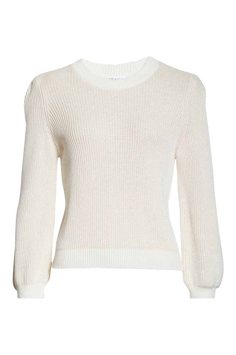 Rib Organic Cotton Sweater, Alternate, color, BLANC MULTI