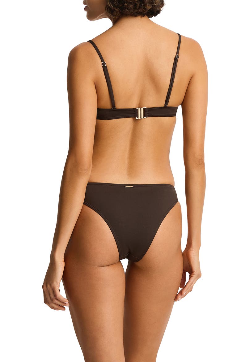 De Luxe Ruched Underwire Bikini Top, Alternate, color, ESPRESSO